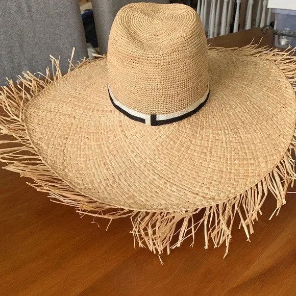 Like new in box MAISON MICHEL Paris Big Kate 20SS crochet straw hat size m - Picture 3 of 9